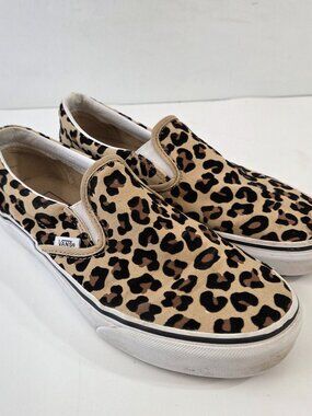 Leopard Print Vans Slip On Shoes Womens Size 9 Mens 7.5